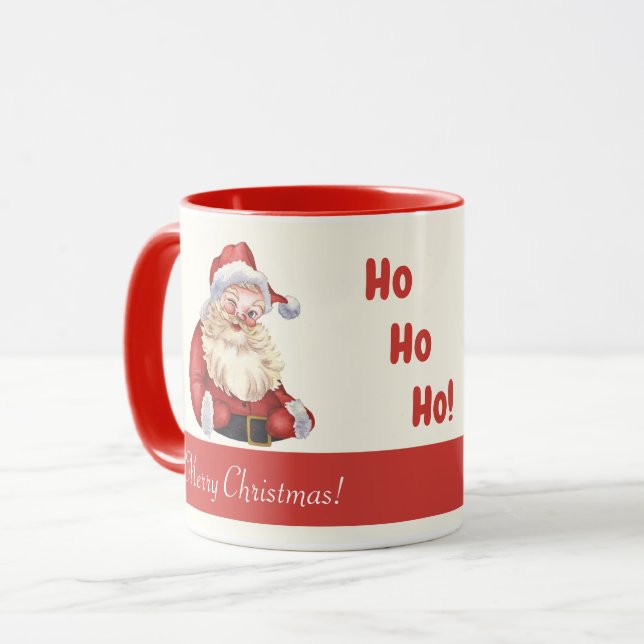 Old Fashioned Santa Claus Ho Ho Ho Merry Christmas Mug (Front Left)
