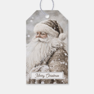 Old Fashioned Santa Claus Merry Christmas Gift Tags