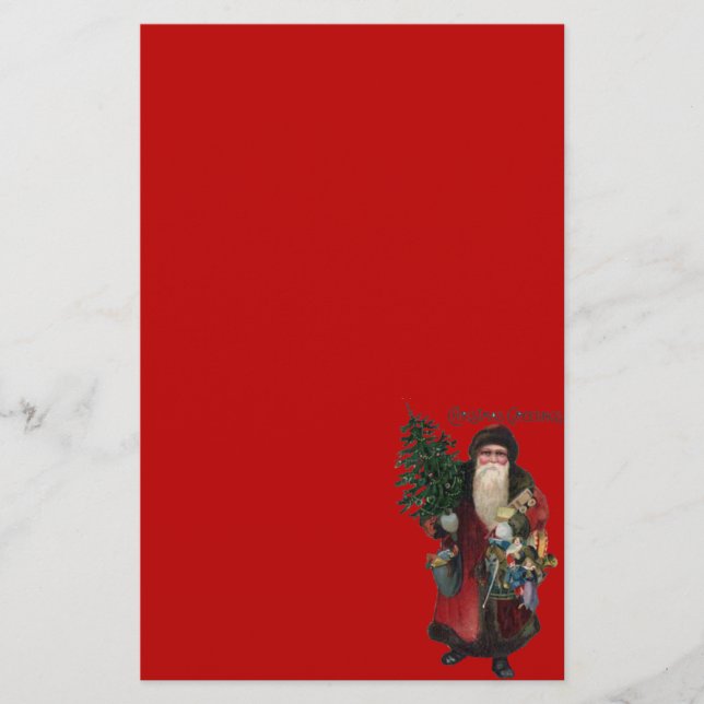 Old Fashioned Santa Claus Stationery (Front)