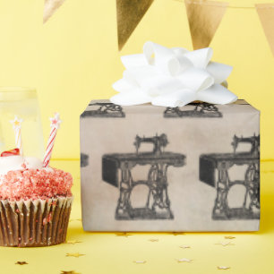 Old-fashioned Sewing Machine Wrapping Paper