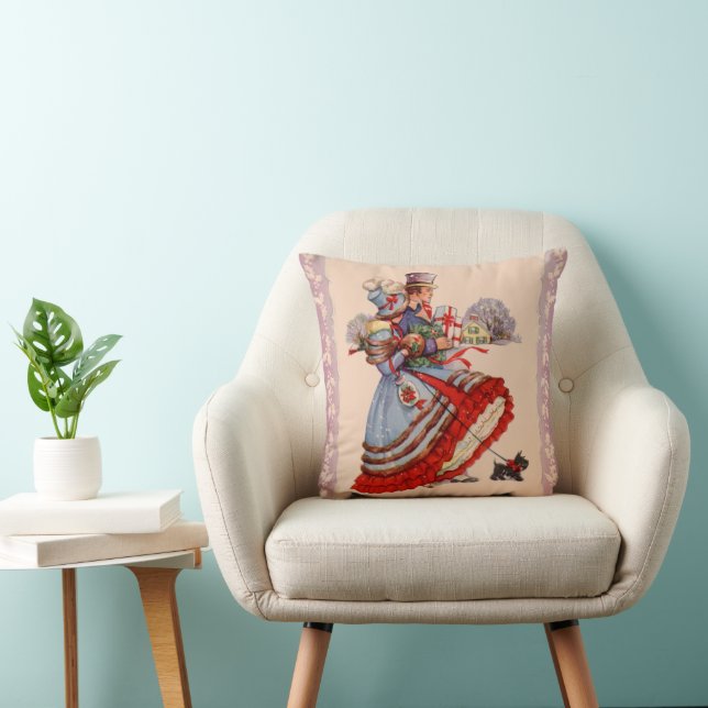 Old Fashioned Shopping Christmas Pillow (Chair)