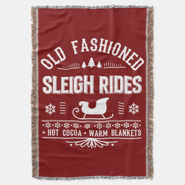 Old Fashioned Sleigh Rides Blanket Gift (Front Vertical)