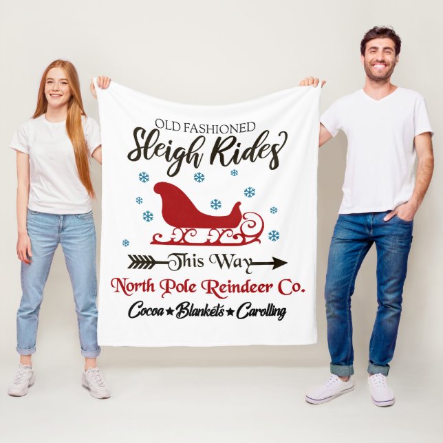 Old Fashioned Sleigh Rides Christmas Throw Blanket (In Situ)