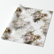 Old fashioned soft rose grey pink bouquet pattern