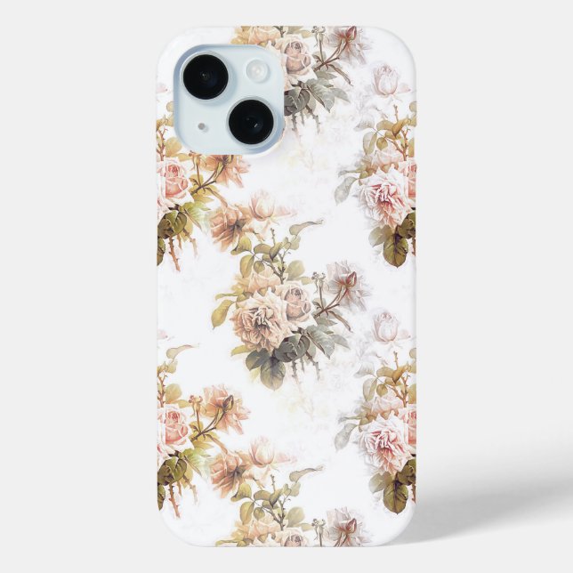 Old fashioned soft rose pink bouquet pattern flora Case-Mate iPhone case (Back)