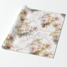 Old fashioned soft rose pink bouquet pattern flora