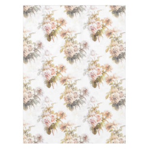 Old fashioned soft rose pink bouquet pattern  tablecloth