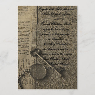 Old Fashioned Steampunk Wedding Invitations