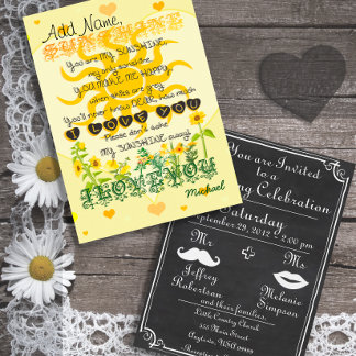 Old Fashioned Sunshine Wedding Invitation
