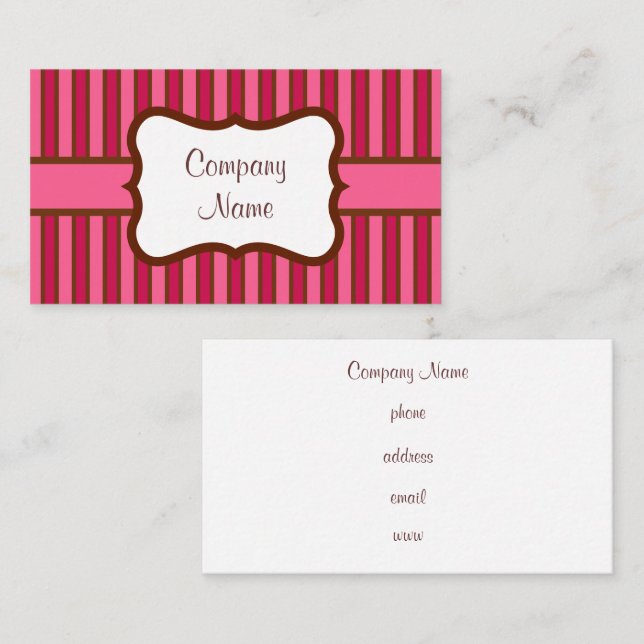 Old Fashioned Sweet Stripes Business Card (Front/Back)