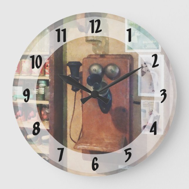 Old Fashioned Telephone Large Clock (Front)