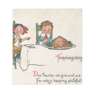 old fashioned thanksgiving notepad