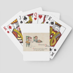 old fashioned thanksgiving playing cards