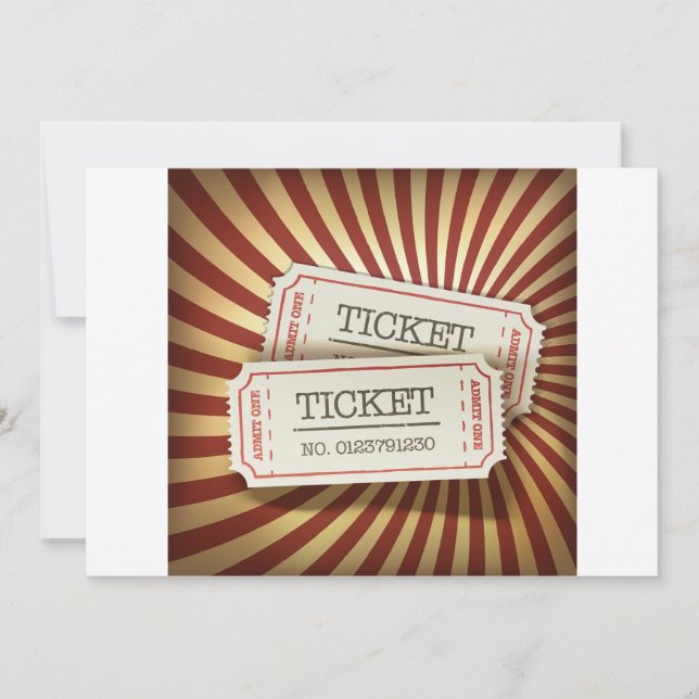 Old Fashioned Ticket Stub Carnival Theme Invitation (Front)