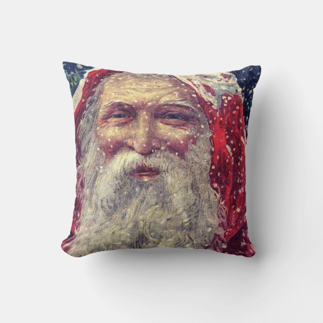 Old-fashioned Victorian Saint Nicholas Cushion (Front)