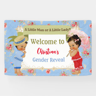 Old Fashioned Victorian Summer Gender Reveal Banner