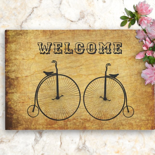 Old Fashioned Vintage Bicycles Couples Welcome Doormat (Creator Uploaded)