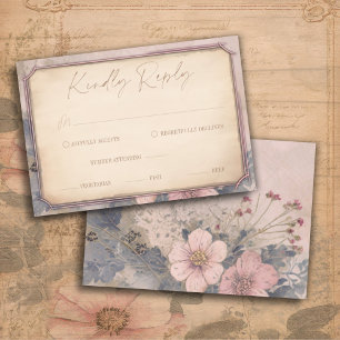Old Fashioned Vintage Diamond Wedding RSVP Card