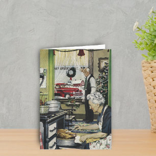 Old Fashioned Vintage Home Kitchen Christmas Card