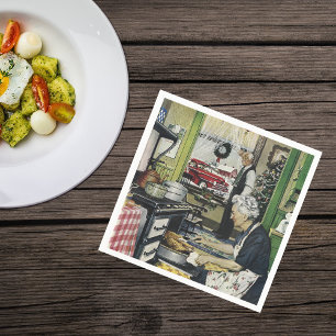 Old Fashioned Vintage Home Kitchen Christmas Napkin