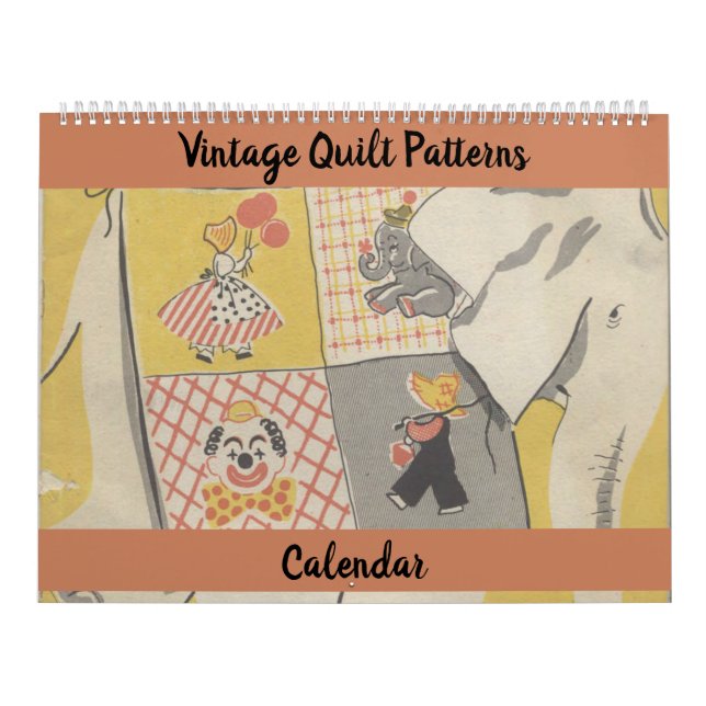 Old Fashioned Vintage Quilt Patterns Blocks Calendar (Cover)
