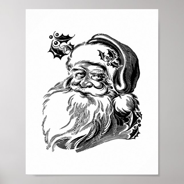 Old Fashioned Vintage Santa Claus Poster (Front)