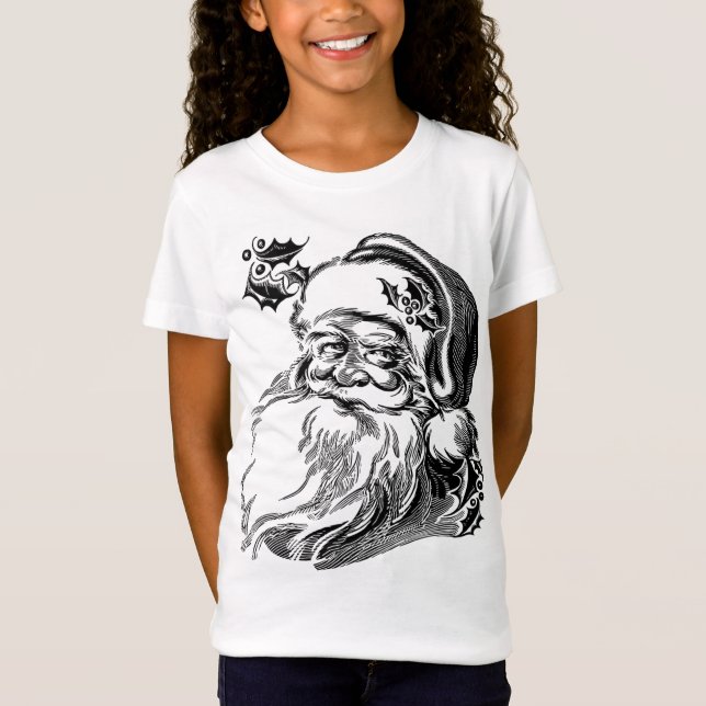 Old Fashioned Vintage Santa Claus T-Shirt (Front)