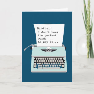 Old-fashioned vintage typewriter card