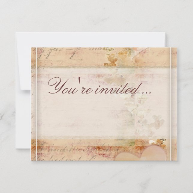 Old fashioned vintage wedding design invitation (Front)