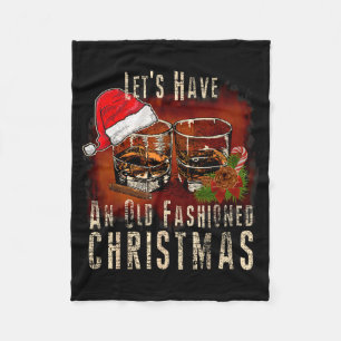 Old Fashioned Whiskey Christmas - Bourbon Tail Dri Fleece Blanket