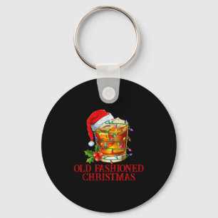 Old Fashioned Whiskey Christmas Funny Bourbon Tail Key Ring
