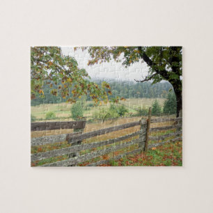 Old Fence On A Farm Jigsaw Puzzle