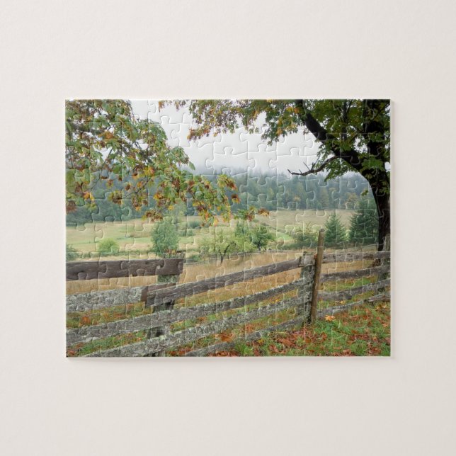 Old Fence On A Farm Jigsaw Puzzle (Horizontal)