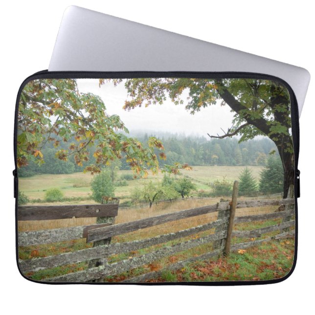 Old Fence On A Farm Laptop Sleeve (Front)