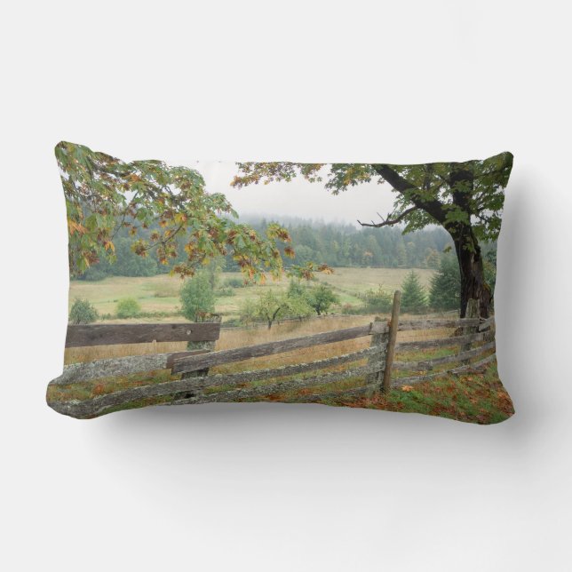 Old Fence On A Farm Lumbar Cushion (Front)