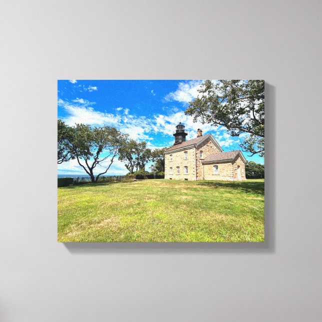 Old Field Point Lighthouse New York Wrapped Canvas (Front)