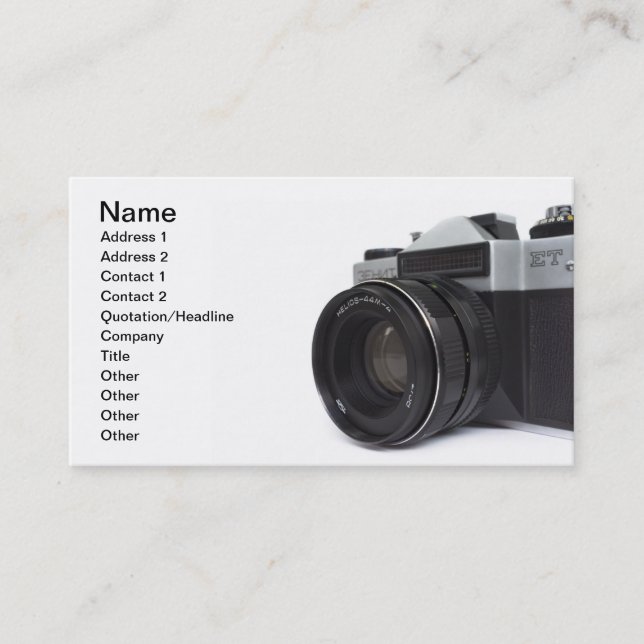 Old film camera business card (Front)