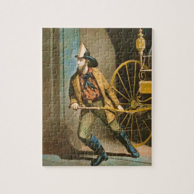 Old Firefighter 2 Vintage Victorian Puzzle (Vertical)