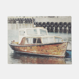 Old Fishing Boat Nautical Doormat