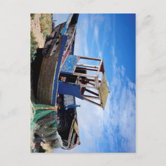 Old fishing boat. postcard