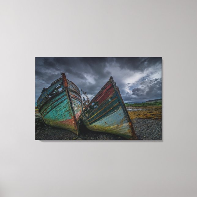 Old Fishing Boats Canvas Print (Front)