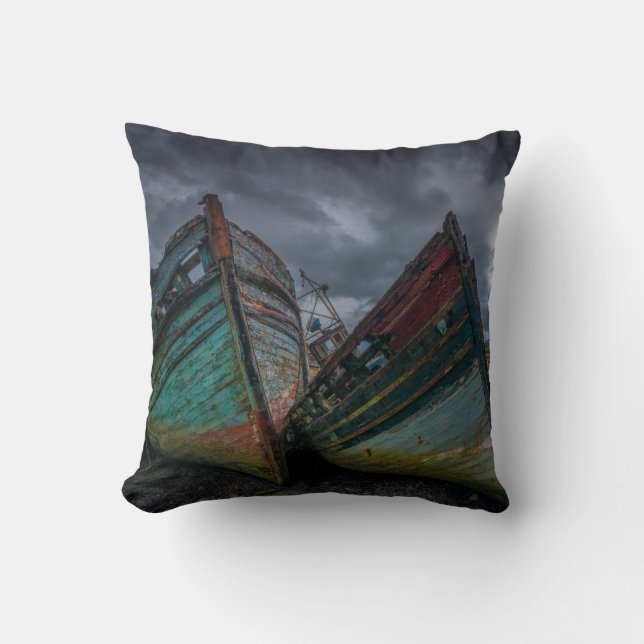 Old Fishing Boats Cushion (Front)
