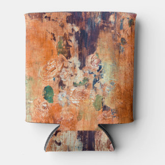 Old floral wallpaper, grunge vignette. can cooler