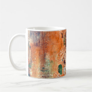 Old floral wallpaper, grunge vignette. coffee mug