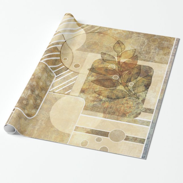 Old floral Wallpaper Wrapping Paper (Unrolled)