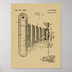 Old Folding Camera Patent Art Drawing Print