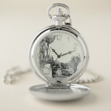 Old fountain in the park with sculpture boy