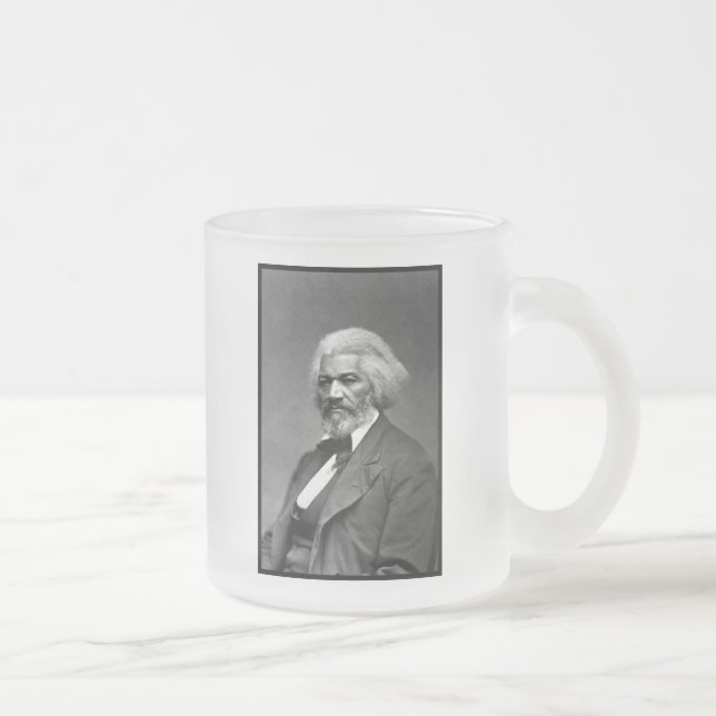 Old Fr3d3rick Bailey Douglas African American Hero Frosted Glass Coffee Mug (Right)