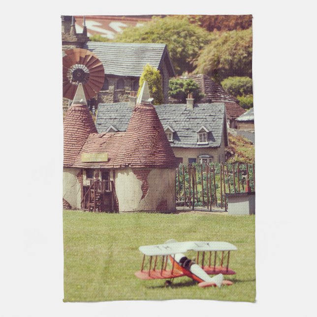 Old French Model Village Tea Towel (Vertical)