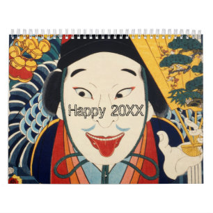 Old Funny Colourful Vintage Japanese Actor Calendar
